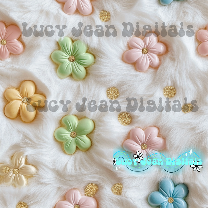 Pastel flower faux fur Seamless file