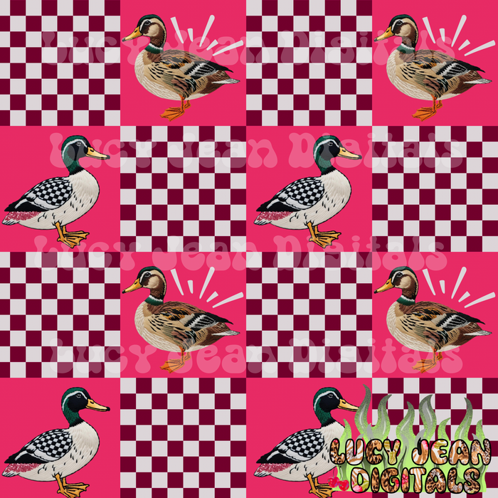 Pink checkered mallards Seamless File