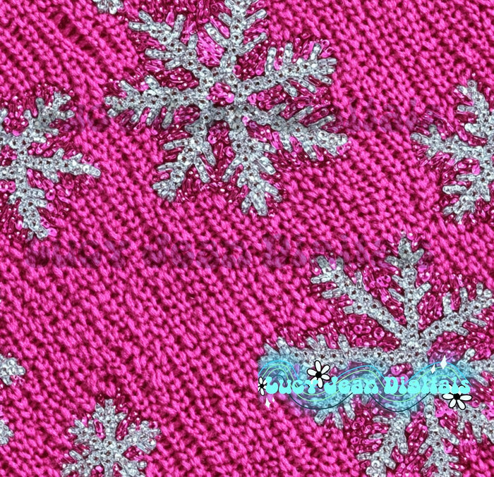 Pink snowflake sweater seamless