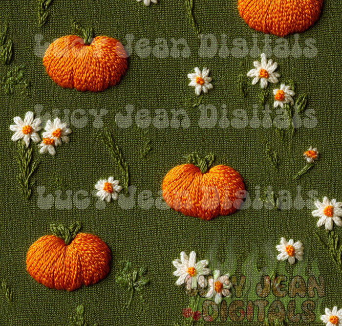 Pumpkin embroidery sweater Seamless File