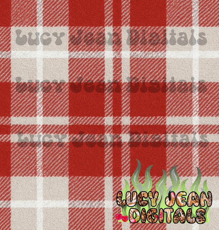 Red white flannel Seamless File