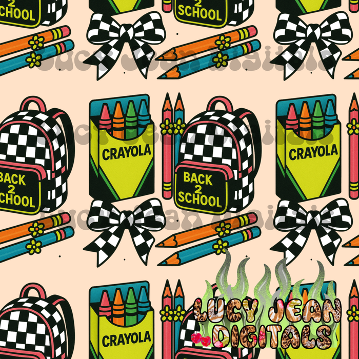 Retro Back to School Seamless File