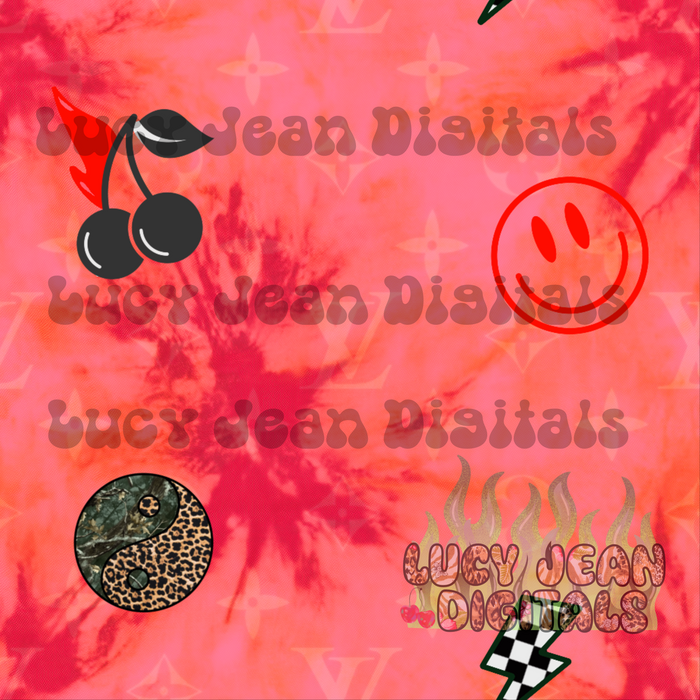 Retro Boujee peach tie dye Seamless File