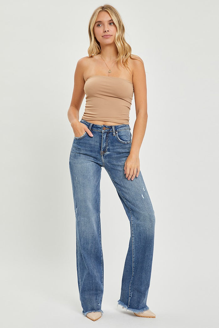 Risen High Rise Frayed Hem Jeans FINAL SALE
