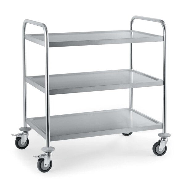 Serving Trolley 3 Tier S/S 86cm (W) X 54cm (D) X 94cm (H) Self Assembly