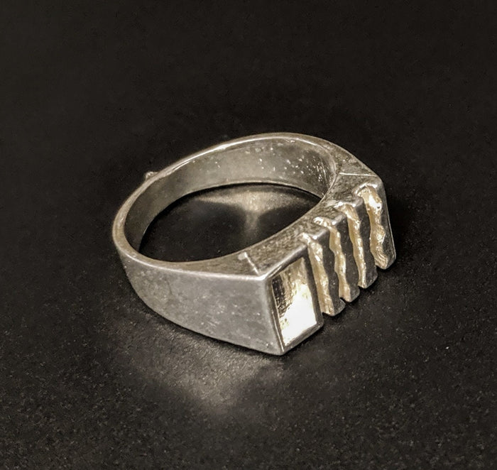 Solid Sterling Silver Inlay Blank Setting, Rough Casted, DYI Jewelry, Empty Ring, Carving, Engraving, For Silversmiths, Size 9-12, 562-247