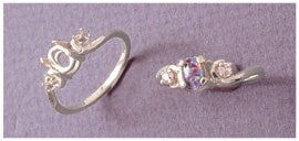 Solid Sterling Silver or 14kt Gold 6x4-8x6 Oval Cab (Cabochon) Swirl blank Pre-Notched Ring setting Sz 7 163-534/143-534