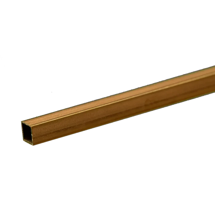 Square Brass Tube: 3/16" OD x 0.014" Wall x 12" Long (1 Piece) #8153