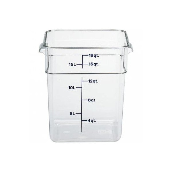 Square Space Saving Food Container Polycarbonate 17.2 Ltr