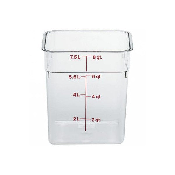 Square Space Saving Food Container Polycarbonate 7.6 Ltr