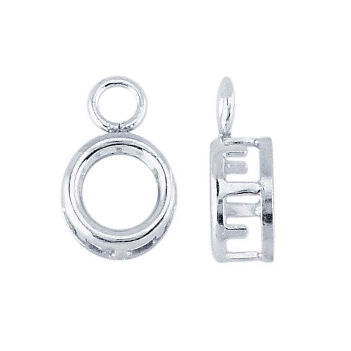 Sterling Silver 4mm or 6mm Round Back-Set Dangle Mounting, Set of 2 Faceted, Back-Set, Earrings, Pendant, Closed Rings, Custom