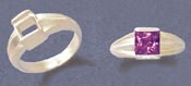 Sterling Silver or 14kt Gold 7mm Square Princess Channel Pre-Notched Blank Ring Size 9 setting 163-423/143-423