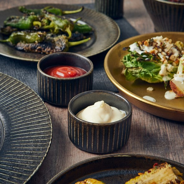 Terra Porcelain Fluted Ramekin 7cl/2.5oz Black (Box Of 12)