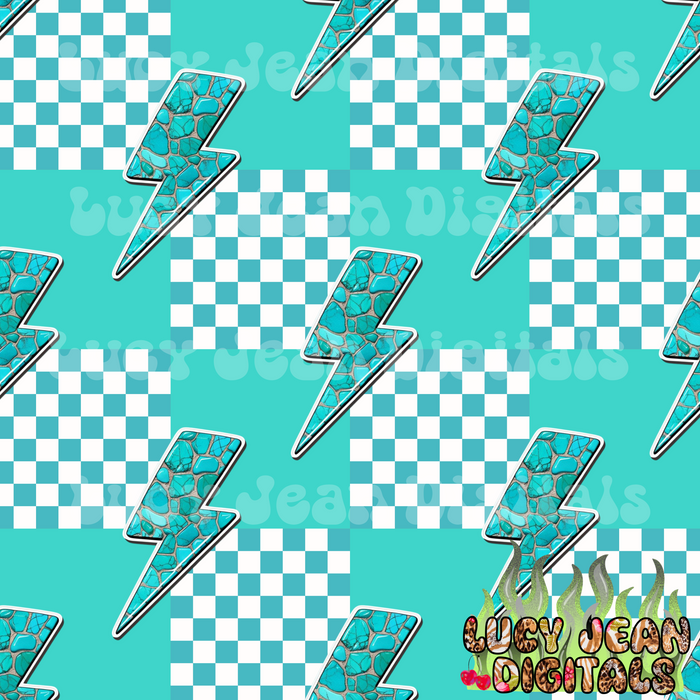 Turquoise lightening Bolts Seamless File