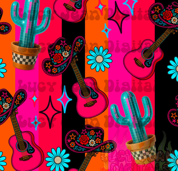 Western Checkered Cactus Seamless File