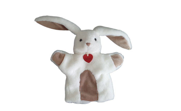 White Bunny Hand Puppet - Plush Toys