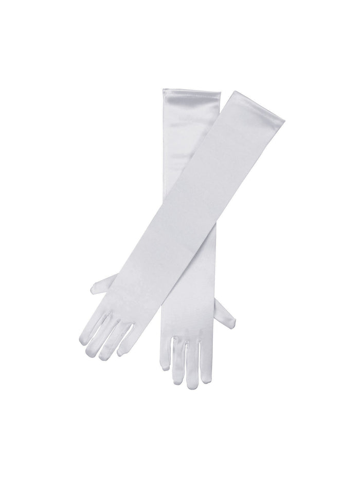 White Satin Long Gloves