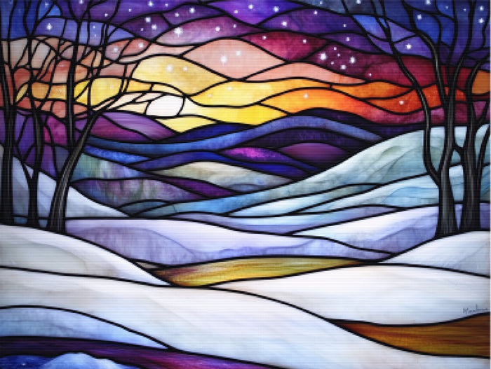 Winter Landscape At Twilight
