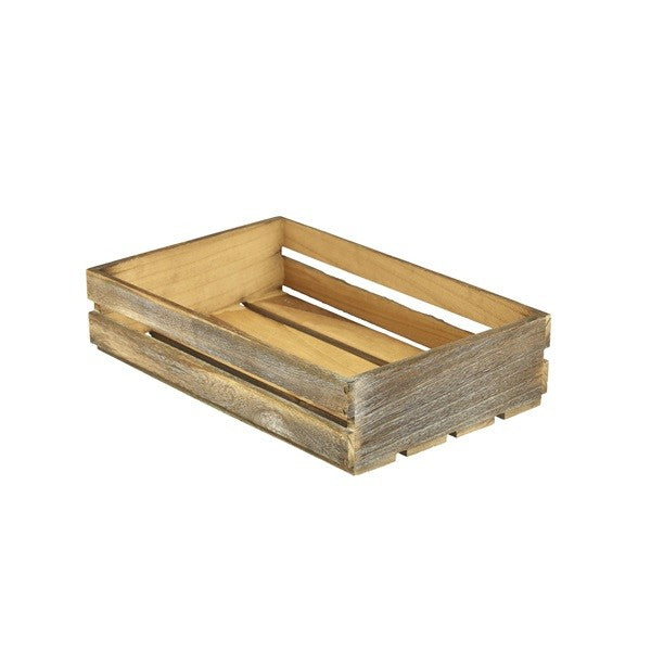 Wooden Display Crate 35Cm X 23Cm X 8Cm Dark Rustic