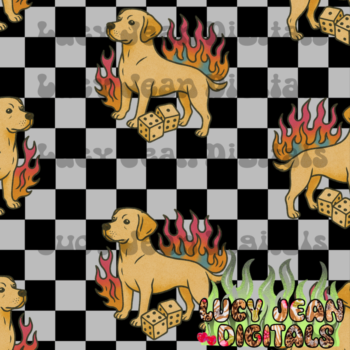 Yellow lab Checkered Seamless File