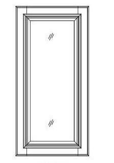 30" GLASS DOORS - SINGLE BEVEL - Fabuwood Wellington Cinnamon