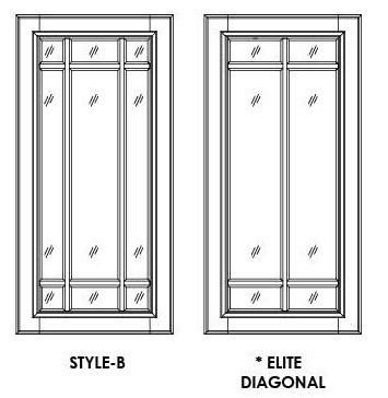 30" GLASS  DOORS - SINGLE PANE - Fabuwood Wellington Cinnamon