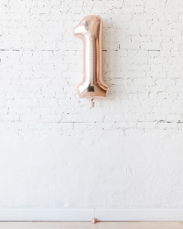 34in Rose Gold Foil Number