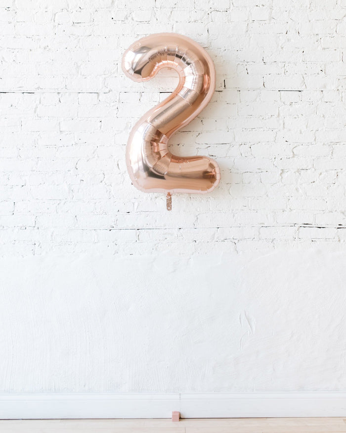 34in Rose Gold Foil Number