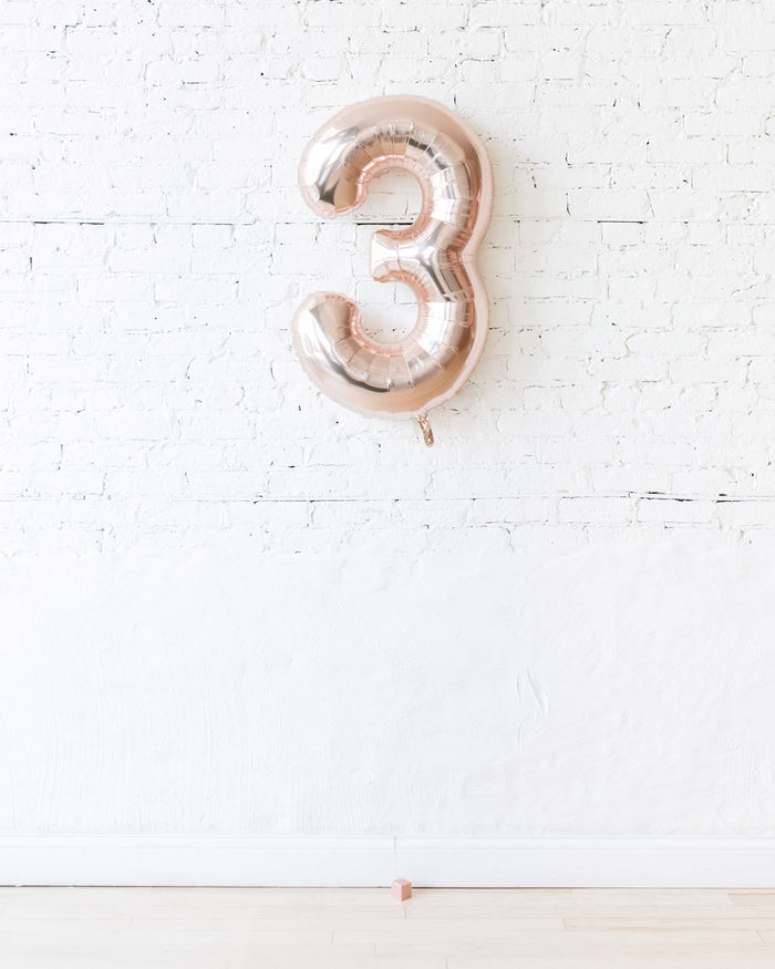 34in Rose Gold Foil Number