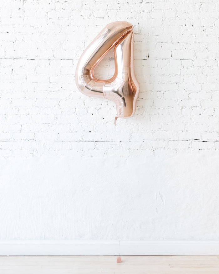 34in Rose Gold Foil Number