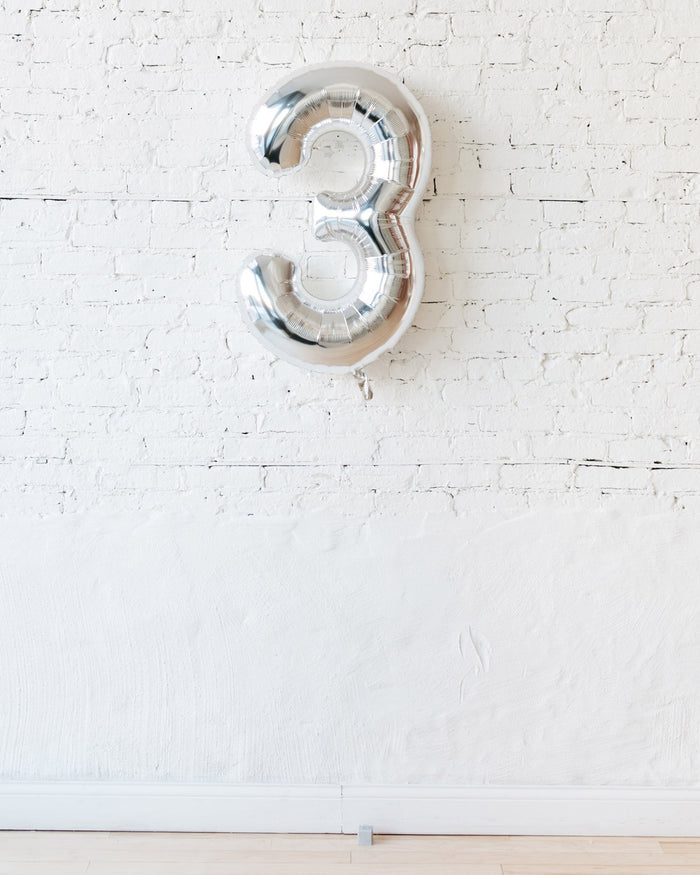 34in Silver Foil Number