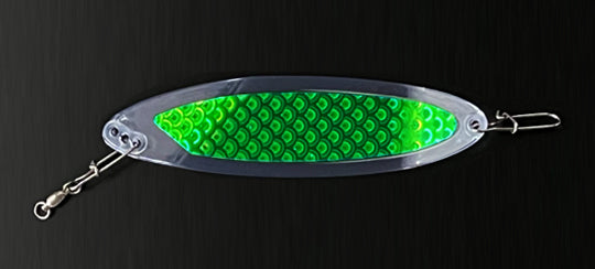 5" wigglefin hell razor dart dodger green silver