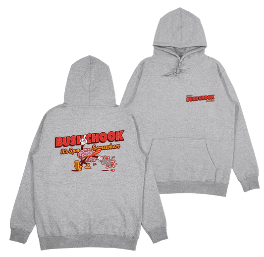 5pm Somewhere Hoodie Grey Hoodie Bush Chook