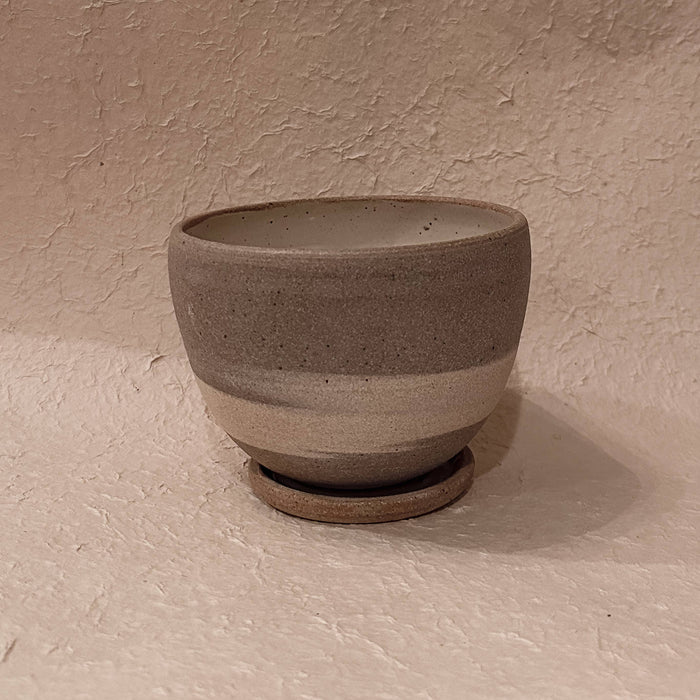 6" Gray and White Marbled Cup Planter