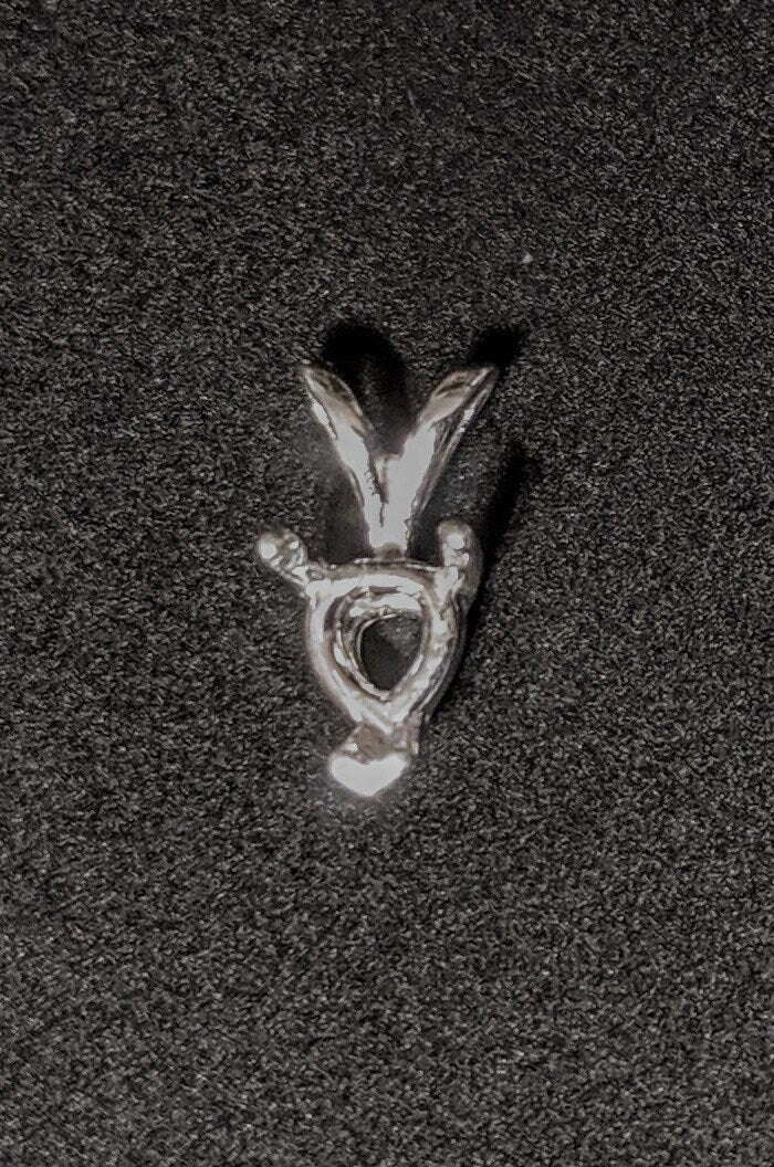 925 Solid Sterling Silver 5-8mm Heart 3 Prong Pendant Setting, New, Made in USA 161-030/141-030