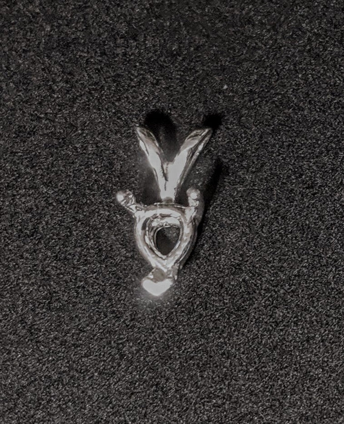 925 Solid Sterling Silver 5-8mm Heart 3 Prong Pendant Setting, New, Made in USA 161-030/141-030