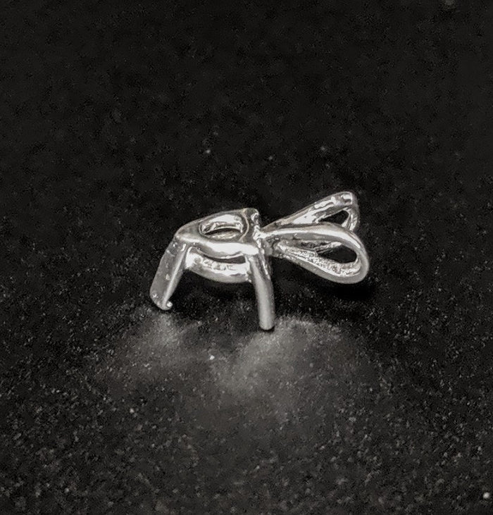 925 Solid Sterling Silver 5-8mm Heart 3 Prong Pendant Setting, New, Made in USA 161-030/141-030