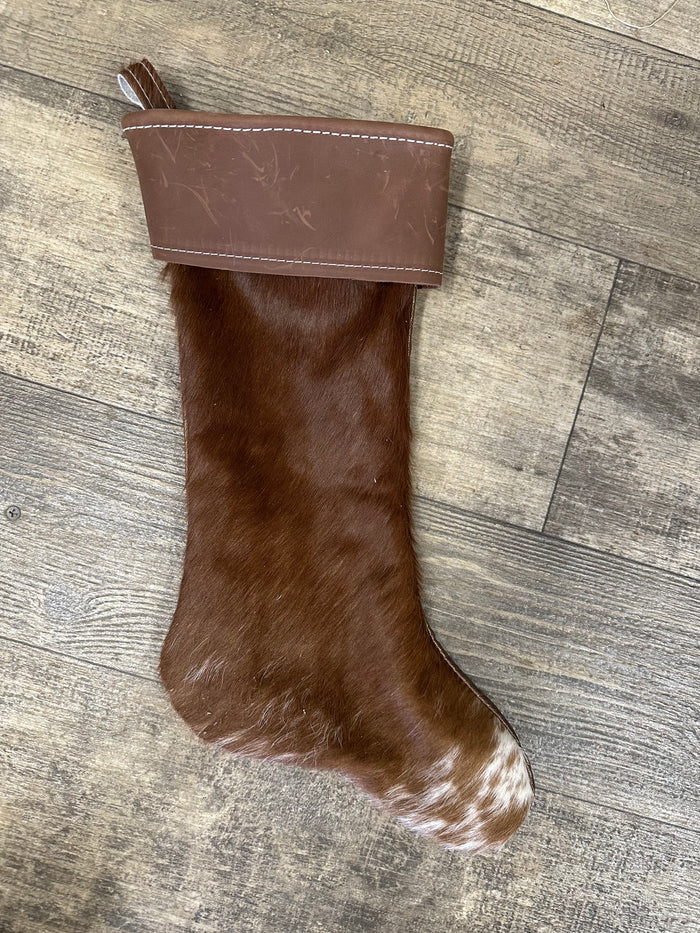 hair on cowhide Christmas stockings