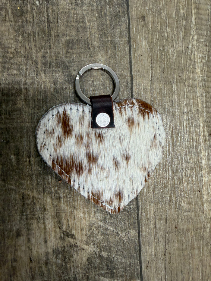 Hair on cow hide key fob TBT