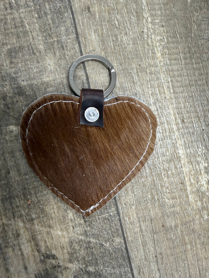 Hair on cow hide key fob TBT