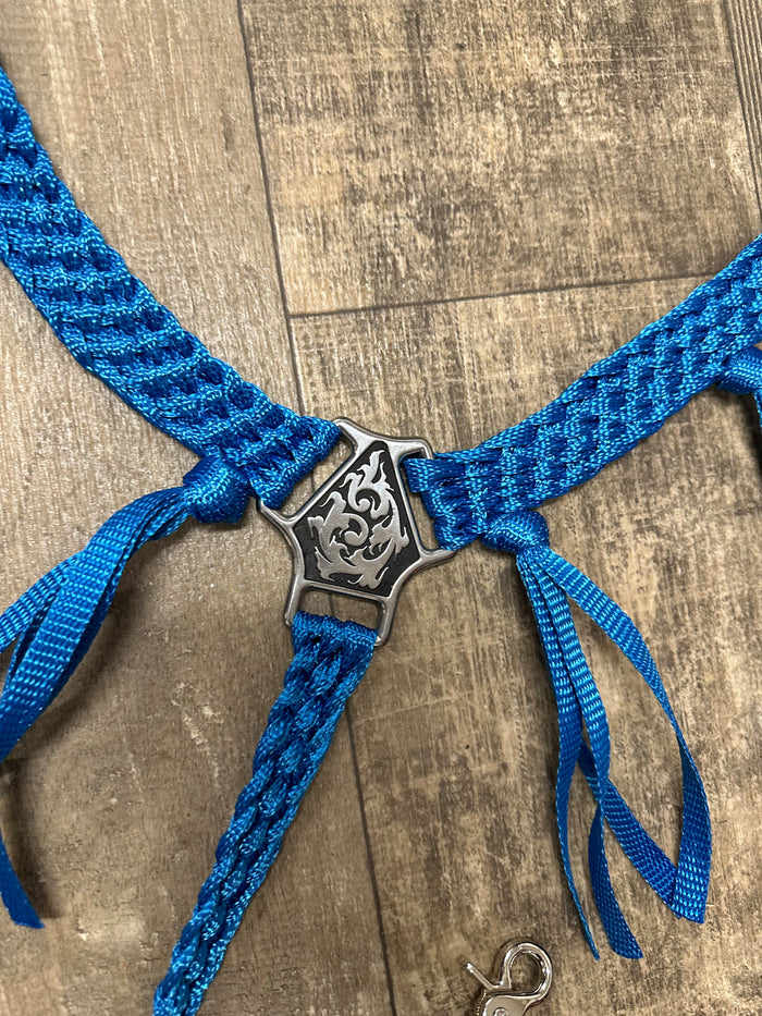 horse breast collar mule tape  blue