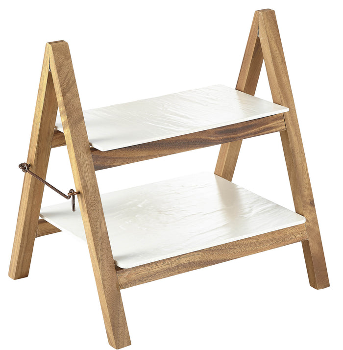 Acacia Wood Folding Display Stand 38cm x 30cm x 40cm