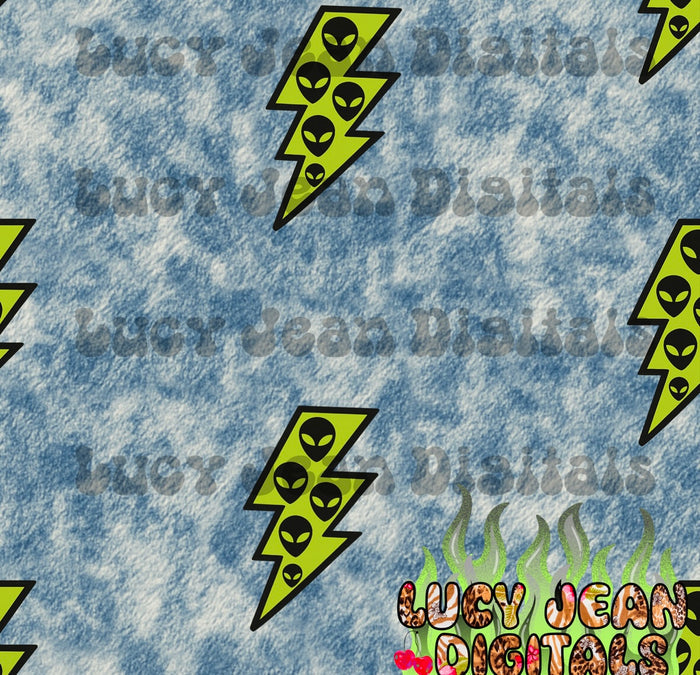 Acid Washed Alien Lightening Bolt Seamless File