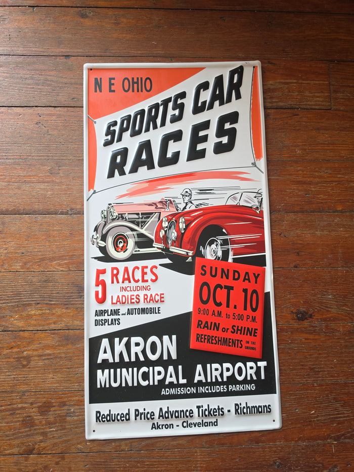 Akron Sports Car Races metal sign