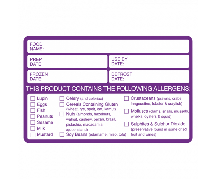 Allergen Labels 6cm x 9.5cm (Roll Of 500)