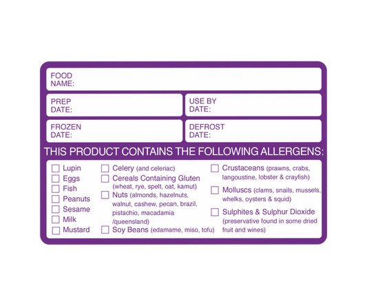 Allergen Labels 6cm x 9.5cm (Roll Of 500)