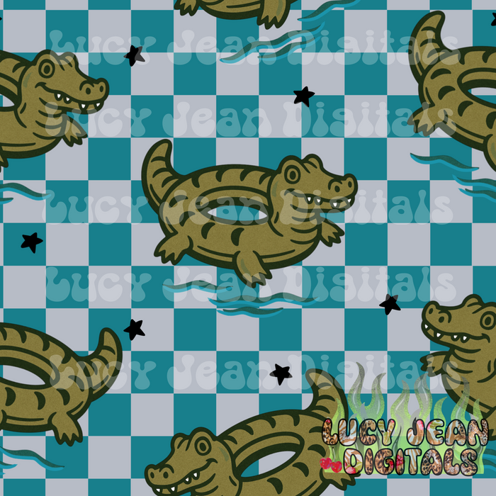 Alligator pool float Seamless File