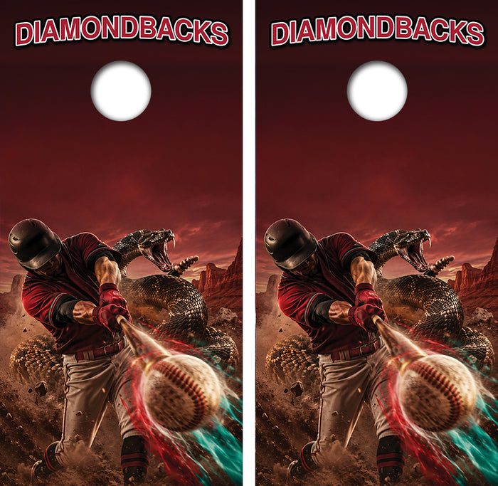 Arizona Diamondbacks Baseball Inspired Cornhole Design