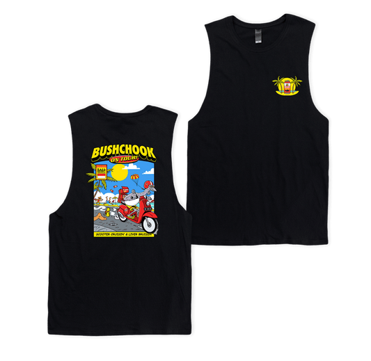 Bali Muscle Tee Black Muscle Bush Chook
