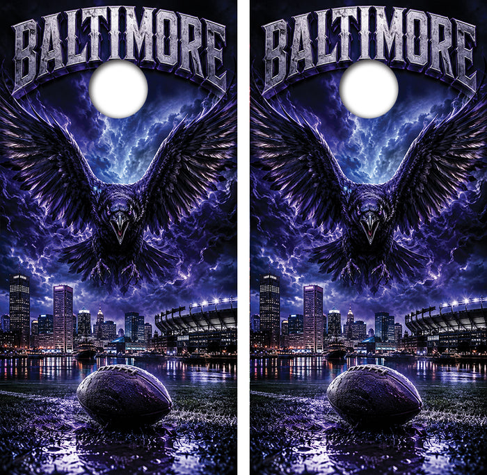 Baltimore Ravens Inspired Cornhole Design